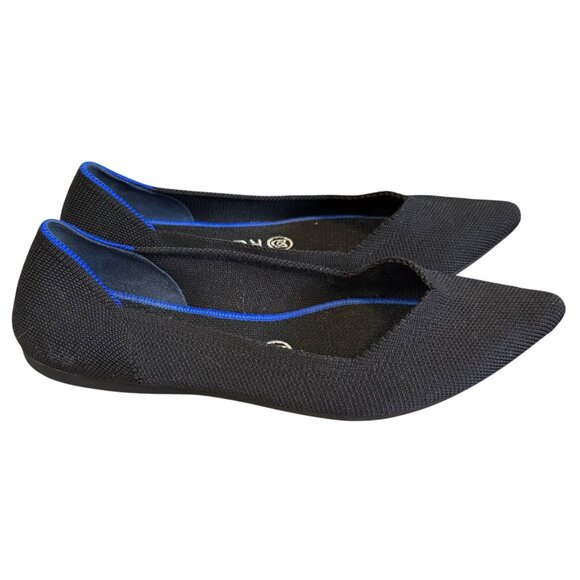 Rothy’s The Point Women's  Size 8 Comfort Flat Shoes Black Slip On Washable - Picture 2 of 6